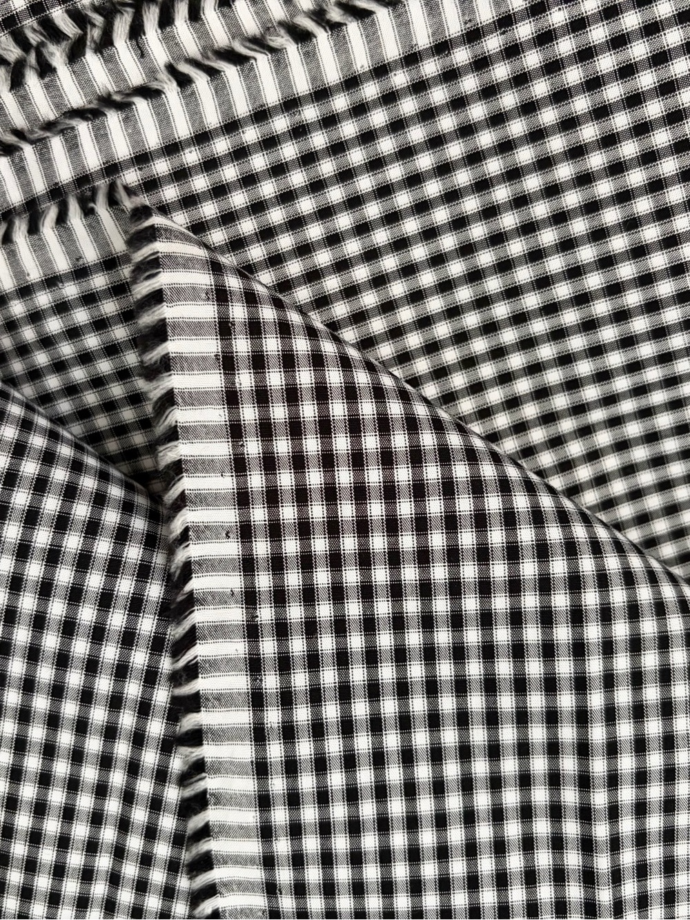 Black and white cotton fabric, 3 yards